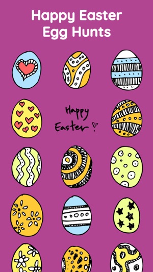 Hand Drawn Happy Easter Eggs