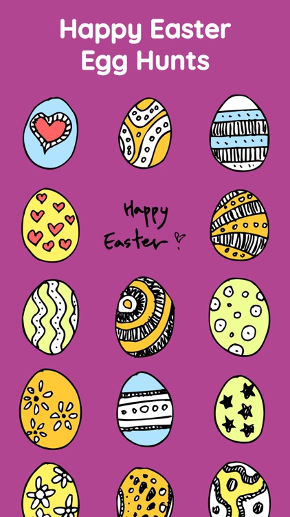Hand Drawn Happy Easter Eggs