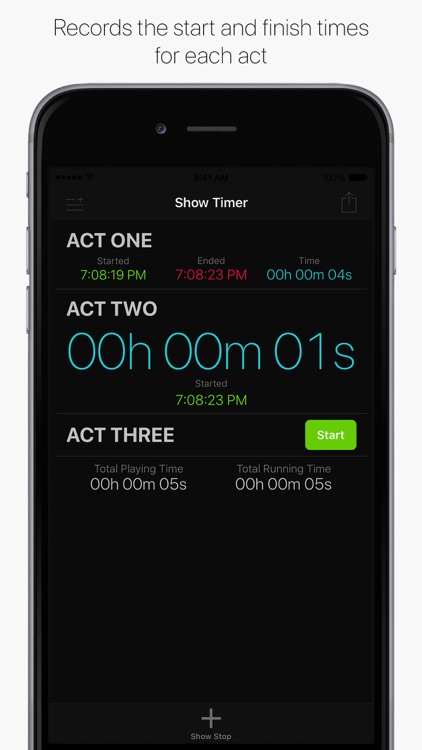 Stage Manager Stopwatch