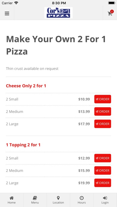 Cors 2 for 1 Pizza screenshot 2
