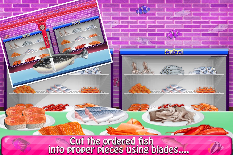 Fish Cooking Delivery Girls Games screenshot 3