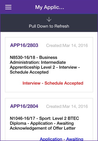 Nescot applicant app screenshot 2