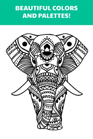 Color.ly Volume 1 - Adult coloring book (Animals, Basic, Celtic mosaic, Collage, Elephants, Floral, Geometric, Kids, Mandala, Oriental, Owls) screenshot 3