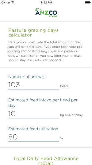 Anzco Cattle Intake Calculator(圖1)-速報App