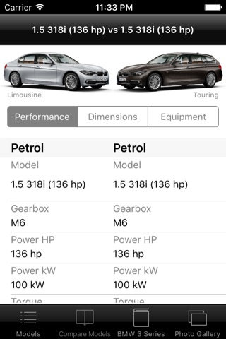 Specs for BMW 3 Series 2015 edition screenshot 3