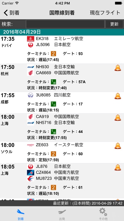 Japan Narita Int'l Airport Flight Info