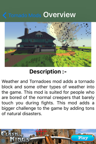 TORNADO MOD - Tornado Mod For Minecraft Game PC Pocket Guide Edition screenshot 3