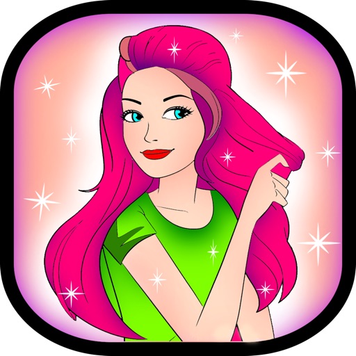 Coloring Book KIds Tinged Color Beautiful For Princess Barbie Games Edition Icon