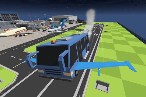 Airport Blocky Bus Flying Simulator: Extreme Air Stunts Pilot Sky Driving 3D Game screenshot 2