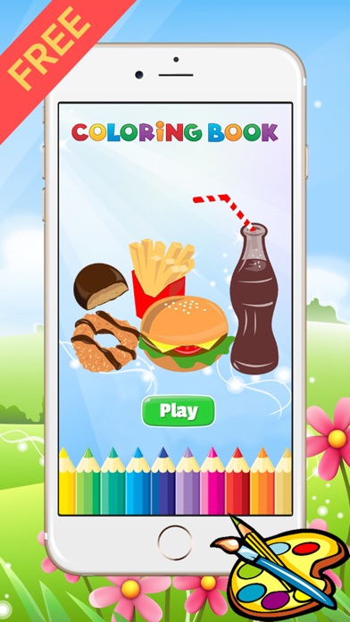 FOOD COLORING BOOK FOR KIDS - ALL IN 1 DRAWING AND PAINTING FREE PRINTABLE PAGES FIX BUG. IOS