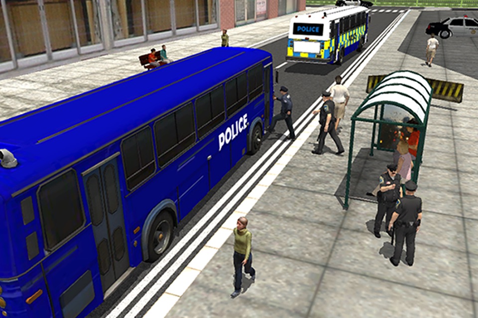 Police City Bus Staff Duty Simulator 2016 3D - London Anicent City Police Department Pick & Drop screenshot 4