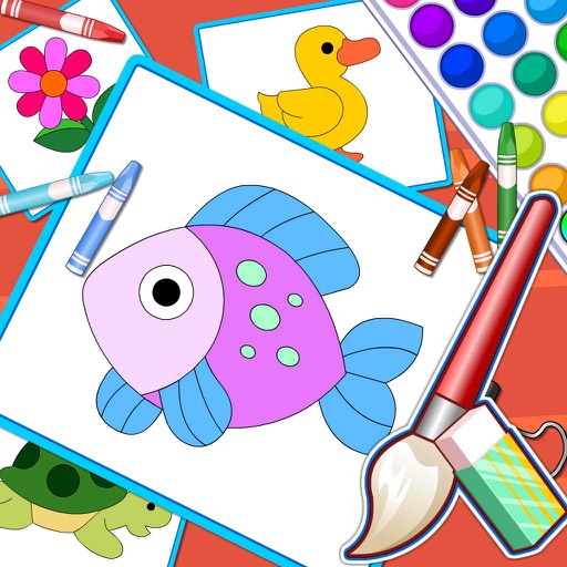 Puzzles And Coloring Games 2 - For Kids Learning Painting and Animals icon