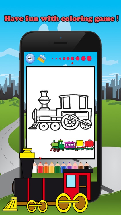 Train Friends Coloring Book for children age 1-10: Games free for Learn to use finger to drawing or coloring with each coloring pages screenshot-3