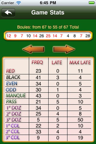 Win Roulette - statistics on delays and frequencies for the game of casino roulette screenshot 3