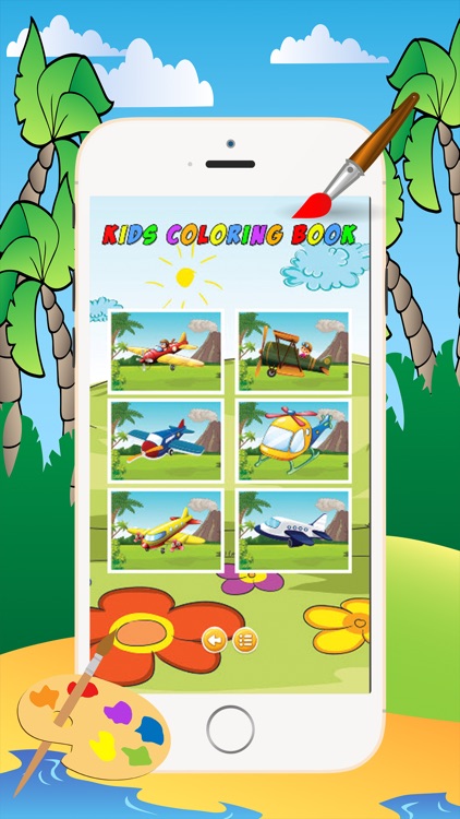 Planes Aircraft Coloring Book - All in 1 Vehicle Drawing and Painting Colorful for kids games free screenshot-4