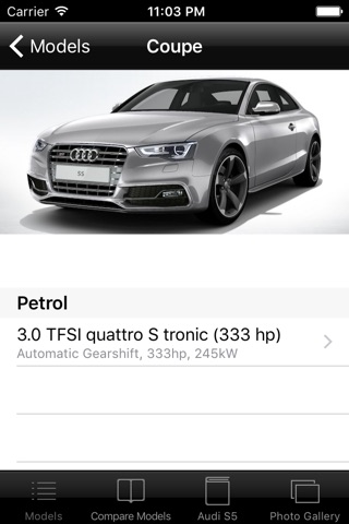 Specs for Audi S5 2013 edition screenshot 2