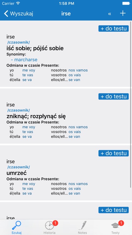 Leksyka Słownik Hiszpańsko Polski screenshot-3