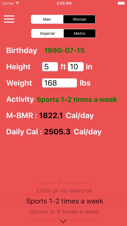 Daily Calorie & BMR Calculator - Diet Plan,Healthy Watcher