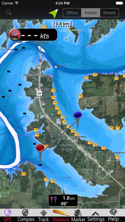 Grand lake o the Cherokees GPS nautical charts