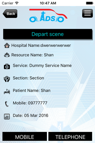 Ambulance dispatch system screenshot 3