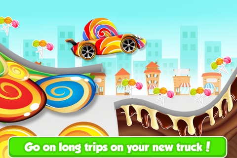 Chocolate Candy Car Racing - Kids Xtreme 4wd Rally on Hillbilly Candy Land Factory screenshot 2