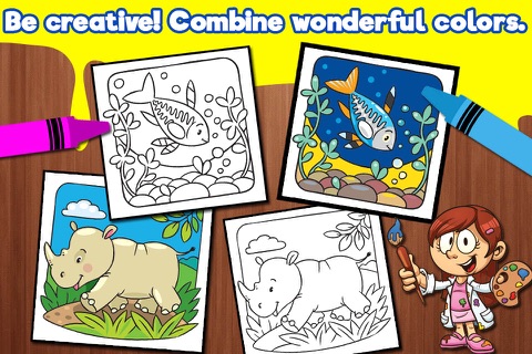 Preschool Education Paint Animals - Free Color Book, Coloring Pages For Kids! screenshot 4