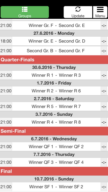 European Championship 2016 - SIMPLE and FAST Match Schedule / Fixtures - Football