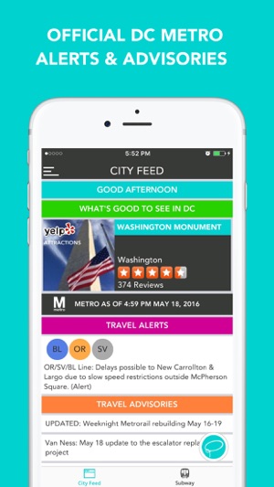 CitySlqr: DC Metro WMATA Transit & Travel App(圖1)-速報App