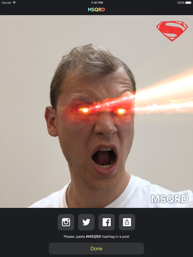 ‎MSQRD — Live-Filter für Video-Selfies Screenshot