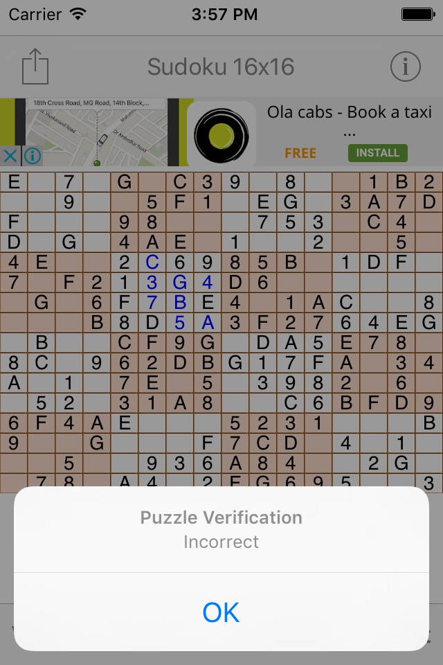 Sudoku 16x16 Game screenshot 3