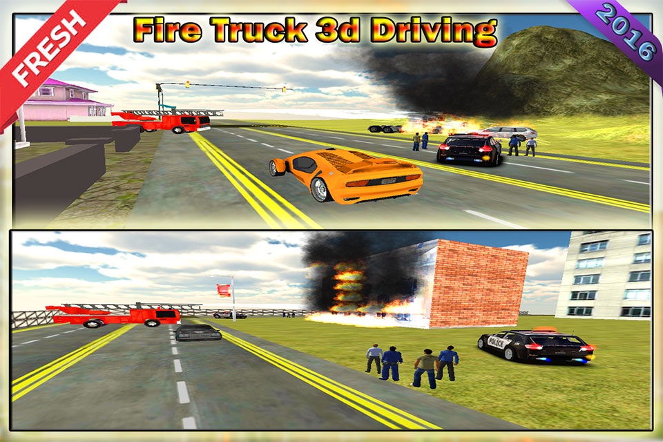 Fire Truck Driving 2016 Adventure – Real Firefighter Simulator with Emergency Parking and Fire Brigade Sirens screenshot 2