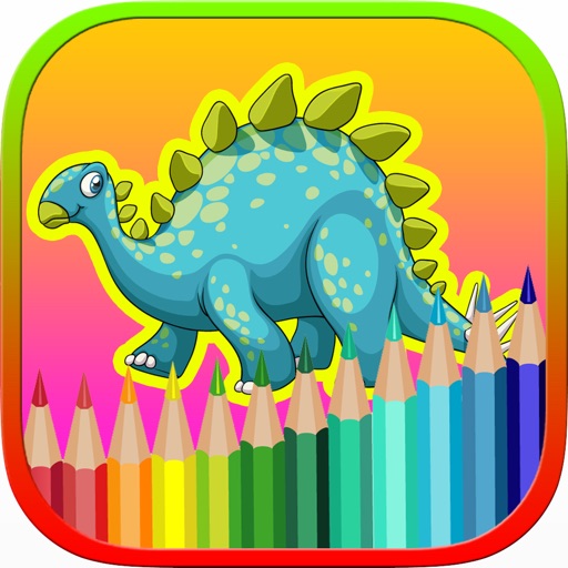 Kids Coloring Book Dinosaurs Icon
