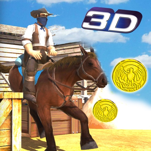 Wild Horse Run Simulator: Cowboy Horse stunt & jumping game in real wildwest city Icon