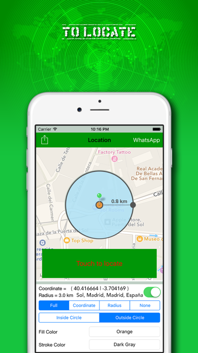 Mobile Locator for WhatsApp, coordinates of the location to send to your contacts Screenshot 3