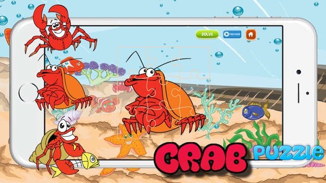 Crab Sea World Animal Jigsaw Puzzle Activity Learning Free K(圖1)-速報App