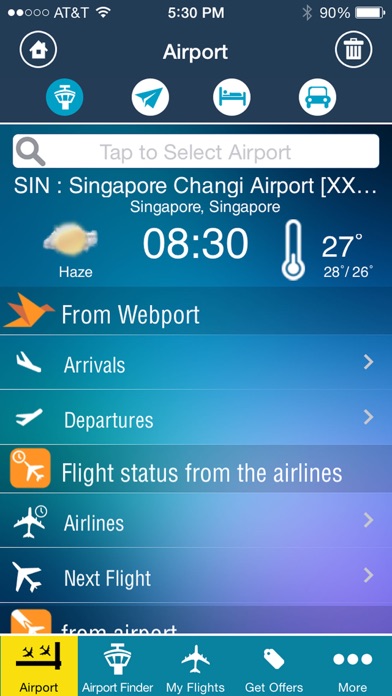 Singapore Changi Airport -Flight Tracker Screenshot 1