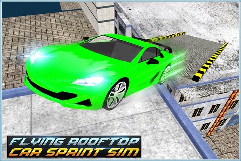 Flying Rooftop Car Sprint Simulator 3D - Stunt Car Driving Run Test Game screenshot 2