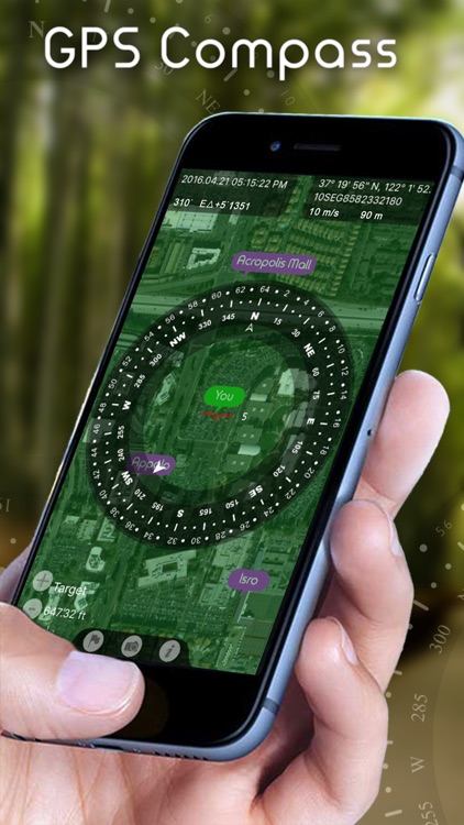 Commander Heading Compass - Minimalist, Digital GPS Finder