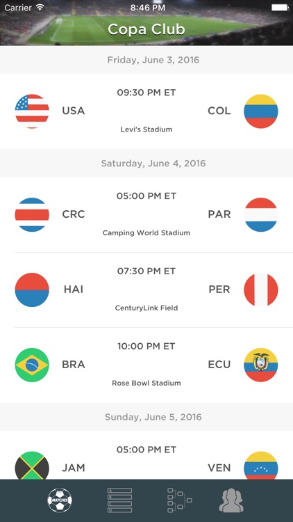 Copa Club - Copa America Live Score Tracker