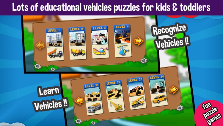 Vehicles Peg Puzzles for Kids