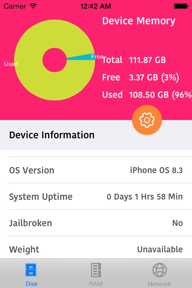 S2 System Status Monitor Lite with usage Widget battery charge and Memory data Manager Info screenshot 2