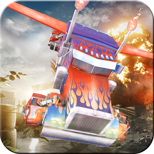 Flying Truck & Tank Air Attack - All in One Flying Train, Flying Tank & Flying Truck In this Jet flight Simulator Game