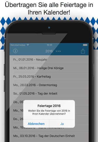 Feiertag Kalender Bayern Pro screenshot 2