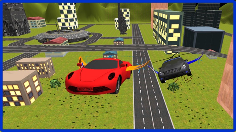 Flying Car Racing Police Chase – Futuristic Flying thief escape Simulator