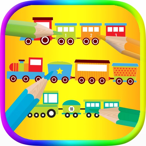 Train Coloring Book For Kids