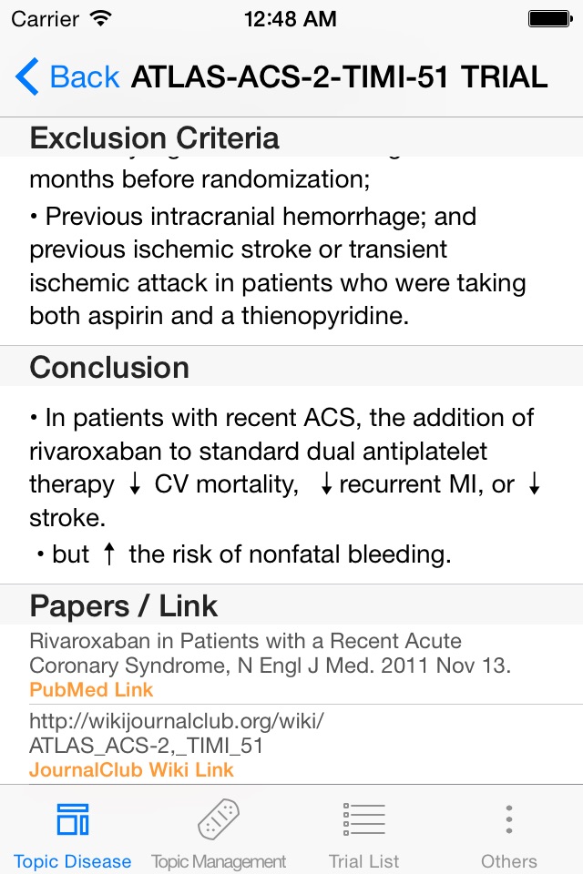 HeartEvidence Lite: Landmark trials in Cardiology screenshot 2