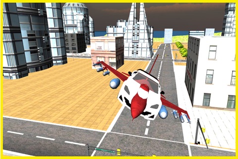 Futuristic F16 Flying Car Free Simulator – Jet fighter Car Air Stunts screenshot 2