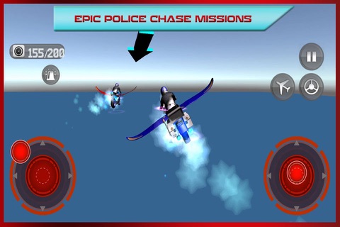 Flying Bike: Police vs Cops - Police Motorcycle Shooting Thief Chase Free Game screenshot 4