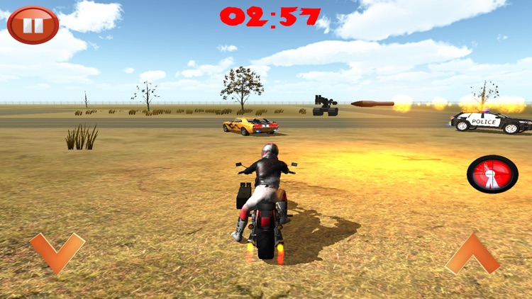 Gunship tanks vs Desert Biker Rider Rescue Police Car Games