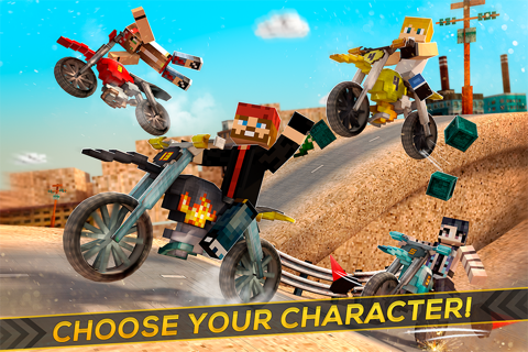 Cubikes | Desert Dirt Bikes Racing & Crafting Game For Free screenshot 3